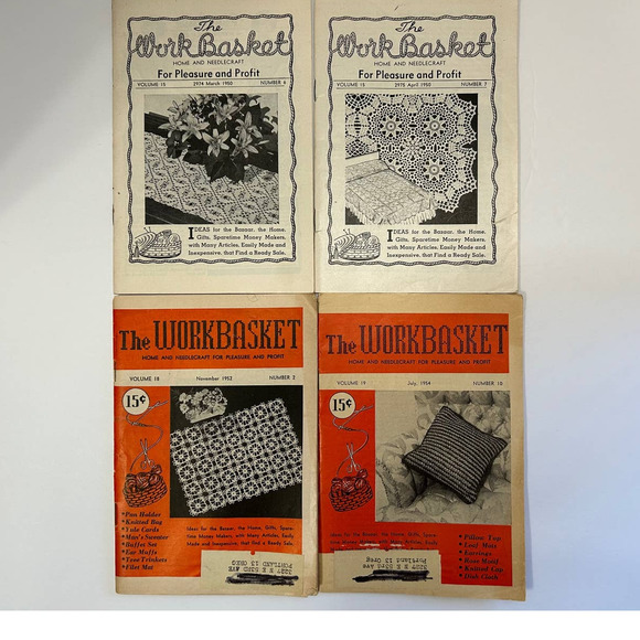 Vintage Needlecraft Ephemera "Work Basket" Booklets With Advertising Lot of 11 - Picture 4 of 12